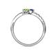 6 - Nicia Blue Sapphire and Peridot with Side Diamonds Bypass Ring 