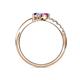 6 - Nicia Pink Sapphire and Tanzanite with Side Diamonds Bypass Ring 