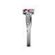 5 - Nicia Pink Sapphire and Ruby with Side Diamonds Bypass Ring 