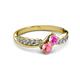 3 - Nicia Pink Sapphire and Pink Tourmaline with Side Diamonds Bypass Ring 