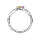 6 - Nicia Pink and Yellow Sapphire with Side Diamonds Bypass Ring 