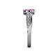 5 - Nicia Pink Sapphire with Side Diamonds Bypass Ring 