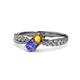 4 - Nicia Citrine and Tanzanite with Side Diamonds Bypass Ring 