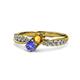 4 - Nicia Citrine and Tanzanite with Side Diamonds Bypass Ring 
