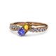4 - Nicia Citrine and Tanzanite with Side Diamonds Bypass Ring 