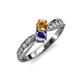 1 - Nicia Citrine and Iolite with Side Diamonds Bypass Ring 