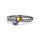 4 - Nicia Citrine and Iolite with Side Diamonds Bypass Ring 