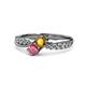 4 - Nicia Citrine and Rhodolite Garnet with Side Diamonds Bypass Ring 