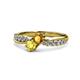 4 - Nicia Citrine and Yellow Sapphire with Side Diamonds Bypass Ring 