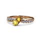 4 - Nicia Citrine and Yellow Sapphire with Side Diamonds Bypass Ring 