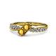 4 - Nicia Citrine with Side Diamonds Bypass Ring 