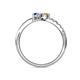 6 - Nicia Yellow Sapphire and Tanzanite with Side Diamonds Bypass Ring 