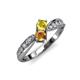 1 - Nicia Yellow Sapphire and Citrine with Side Diamonds Bypass Ring 