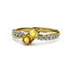 4 - Nicia Yellow Sapphire and Citrine with Side Diamonds Bypass Ring 