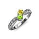 1 - Nicia Yellow Sapphire and Peridot with Side Diamonds Bypass Ring 