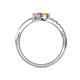 6 - Nicia Yellow and Pink Sapphire with Side Diamonds Bypass Ring 