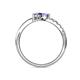 6 - Nicia Tanzanite and Iolite with Side Diamonds Bypass Ring 