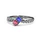4 - Nicia Tanzanite and Rhodolite Garnet with Side Diamonds Bypass Ring 