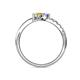 6 - Nicia Tanzanite and Yellow Sapphire with Side Diamonds Bypass Ring 