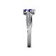 5 - Nicia Tanzanite with Side Diamonds Bypass Ring 