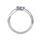 6 - Nicia Tanzanite with Side Diamonds Bypass Ring 