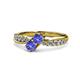4 - Nicia Tanzanite with Side Diamonds Bypass Ring 