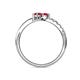 6 - Nicia Ruby with Side Diamonds Bypass Ring 