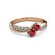 3 - Nicia Ruby with Side Diamonds Bypass Ring 