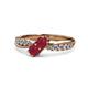 4 - Nicia Ruby with Side Diamonds Bypass Ring 
