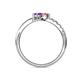 6 - Nicia Pink Tourmaline and Amethyst with Side Diamonds Bypass Ring 