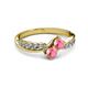 3 - Nicia Pink Tourmaline with Side Diamonds Bypass Ring 