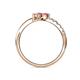 6 - Nicia Pink Tourmaline with Side Diamonds Bypass Ring 