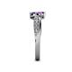 5 - Nicia Amethyst and Iolite with Side Diamonds Bypass Ring 