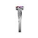 5 - Nicia Amethyst and Ruby with Side Diamonds Bypass Ring 