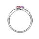 6 - Nicia Amethyst and Ruby with Side Diamonds Bypass Ring 
