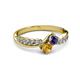 3 - Nicia Iolite and Citrine with Side Diamonds Bypass Ring 