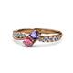 4 - Nicia Iolite and Rhodolite Garnet with Side Diamonds Bypass Ring 