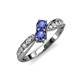 1 - Nicia Iolite with Side Diamonds Bypass Ring 