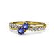 4 - Nicia Iolite with Side Diamonds Bypass Ring 