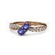 4 - Nicia Iolite with Side Diamonds Bypass Ring 