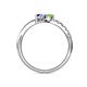 6 - Nicia Peridot and Tanzanite with Side Diamonds Bypass Ring 