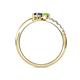 6 - Nicia Peridot and Blue Sapphire with Side Diamonds Bypass Ring 