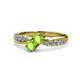 4 - Nicia Peridot with Side Diamonds Bypass Ring 