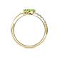 6 - Nicia Peridot with Side Diamonds Bypass Ring 