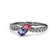 4 - Nicia Rhodolite Garnet and Iolite with Side Diamonds Bypass Ring 