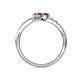 6 - Nicia Rhodolite Garnet with Side Diamonds Bypass Ring 
