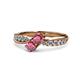 4 - Nicia Rhodolite Garnet with Side Diamonds Bypass Ring 