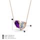 4 - Zemi 1.40 ctw Pear Shape Amethyst and IGI Certified Lab Grown Diamond (7x5 mm) Toi Et Moi Pendant Necklace 