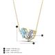 4 - Zemi 1.45 ctw Pear Shape Aquamarine and Moissanite (7x5 mm) Toi Et Moi Pendant Necklace 