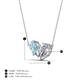 4 - Zemi 1.45 ctw Pear Shape Aquamarine and Moissanite (7x5 mm) Toi Et Moi Pendant Necklace 